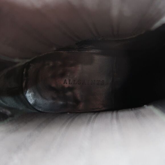 AllSaints Shoes Womens 40 Bootie Harness Leather Block Heel Fashion Slip On Boot - Picture 14 of 16